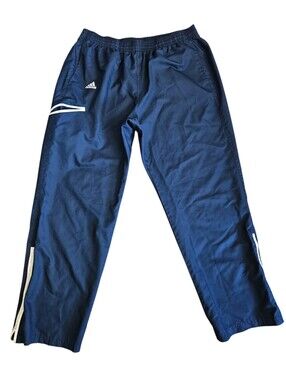Adidas Mens Blue Windbreaker Track Pants Ankle Zip Vent Sz XL Activewear FLAW